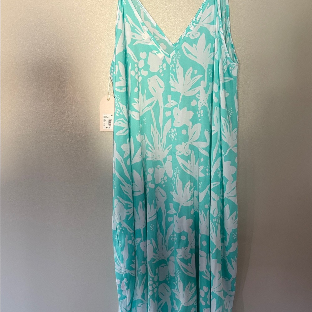 Floral Aqua Chemise - Picture 4 of 4